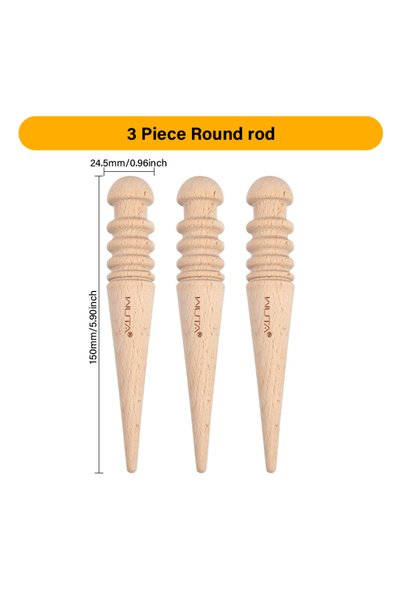 Choice6 Round rod-3 pcs WUTA 1PC Leather Burnisher Wood Slicker Rounded Edge ...