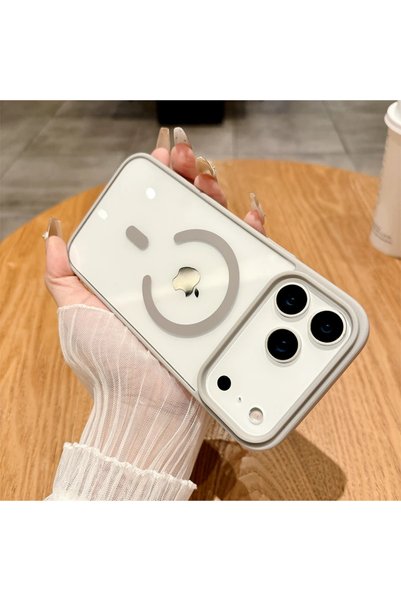Choice جراب مغناطيسي رمادي برتقالي لهاتف iPhone 17 Pro Max، متوافق مع MagSafe...