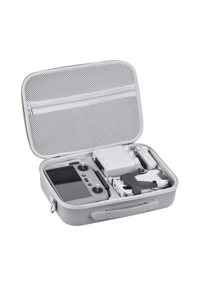 Choice Grey Mini 4 Pro RC 2 Case, Large Capacity Portable PU Leather Storage ...