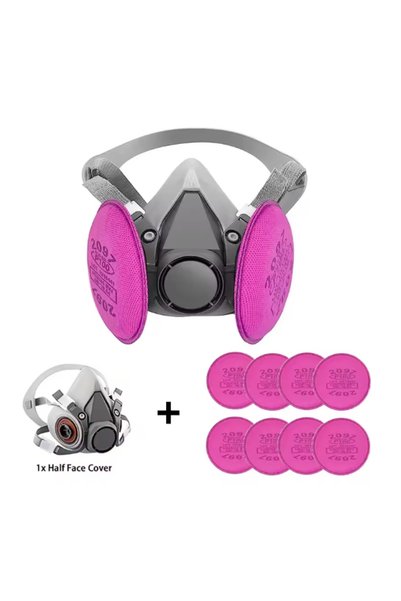 Choice4 9 in 1-Set 6200 Respirator Gas Mask Half Face with 2097 Filter Goggle...