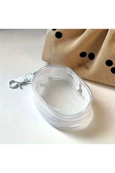 Choice White Portable Mini Clear Zipper Storage Bag - Space-Saving Cable Orga...