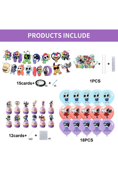 Choice 1 set Dandy's World Cute Dandy Horror Game Party Supplies Decorations ...
