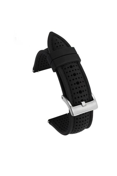 Choice4 20mm Black Black Breathable Silicone Watch Band 18/20/22/24mm, Quick ...