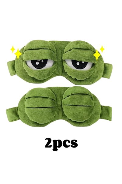 Choice1 2pcs 3D Frog Sleep Mask Natural Sleeping Eyeshade Women Men Creative ...