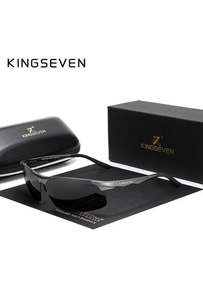 Choice4 Original Gun Gray Genuine KINGSEVEN Polarized Men Aluminum Sunglasses...
