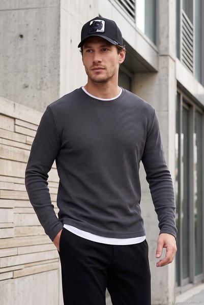 Buratti Βαμβακερό Crew Neck Regular Fit Basic Sweat Ανδρικό SWEAT 5905073