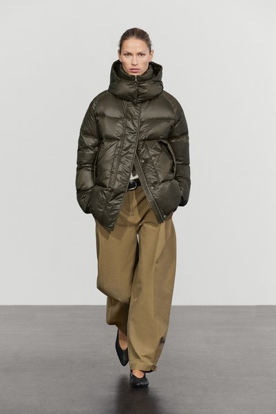 Massimo Dutti Parlak şişme mont