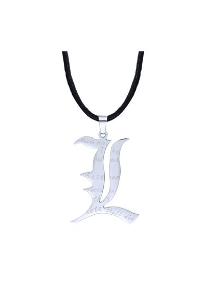 Choice 2 Anime Death Note L Lawliet Necklace Stainless Steel Old English Lett...