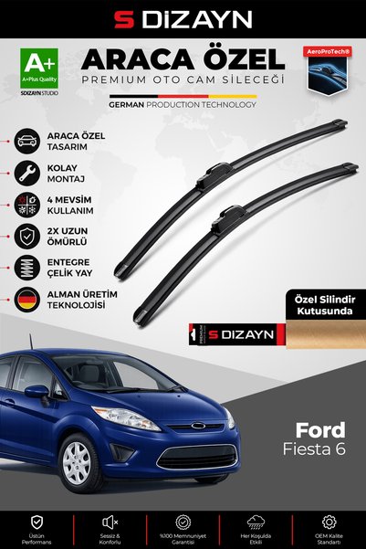 S Dizayn S-Dizayn Ford Fiesta ile Uyumlu Ön Cam Silecek Seti 2009-2017 Premiu...