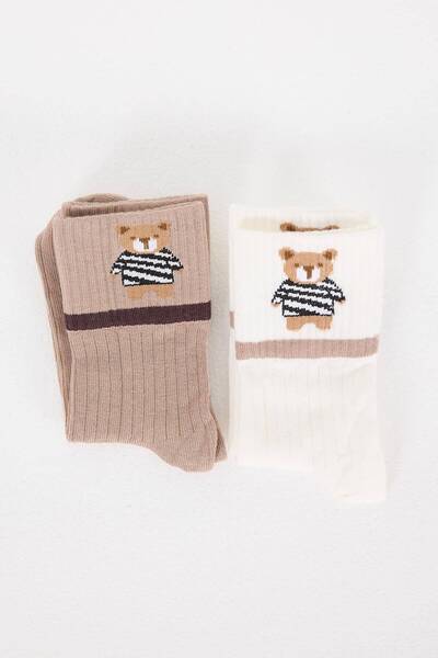 Addax Printed Socks 2 Pack Çrp61-F12