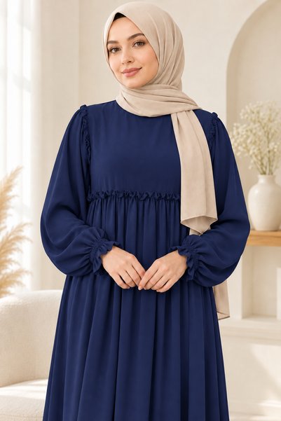 ARKARLİN BUSE MODEL |ELBİSE |FIRFIRLI |ROBALI |NAMAZ ELBİSESİ |TESSETTÜR |ÖZE...
