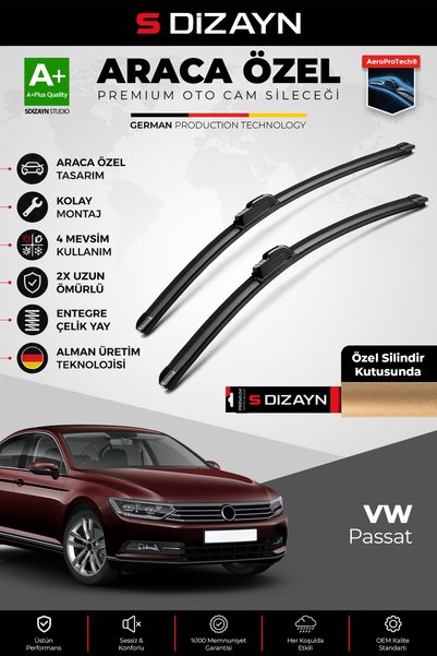 S Dizayn S-Dizayn VW Passat B8 ile Uyumlu Ön Cam Silecek Seti 2015-2024 Premi...