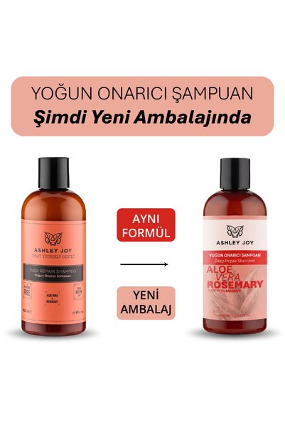 ASHLEY JOY Yıpranmış Saçlara Özel Biberiye İçeren Yoğun Onarıcı Şampuan 400 ml