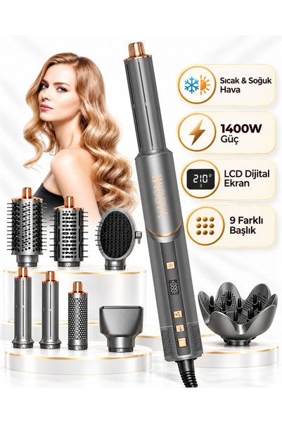 Yasomi Witero 9in1 Ultra Multi-Styler Dijital Ekran Sıcak-Soğuk Hava Saç Şeki...