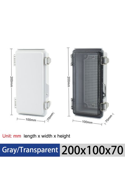 Choice7 Gray 200x100x70 IP67 Waterproof Transparent Cover Enclosure Junction ...