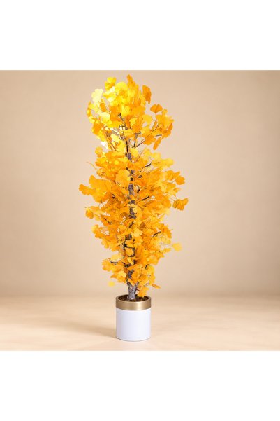 ERHAN FLOWERS 180 cm Sarı Sakura Yapay Ağaç Şık Darbuka Saksılı Dekoratif Yap...