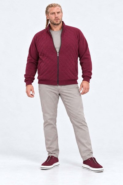Starbattal Large Size Zippered Cardigan Diamond 23281 MURDUM