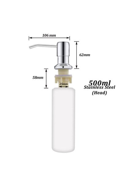 Choice 500ml Silver Stainless Steel Soap Dispenser Extension Tube Kit Kitchen...