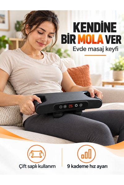 SMAYLİNG 6 Başlıklı Şarjlı Masaj Aleti – Derin Doku Masaj Cihazı 9 Kademe Hız...