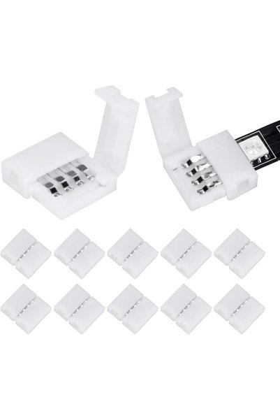choice2 4 pin 10pcs L Shape 4-Pin LED Connectors 10mm Wide Right Angle Corner...