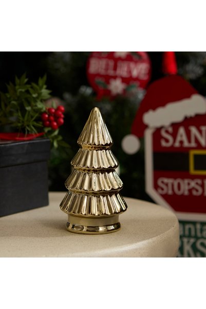 Karaca Home New Year Yılbaşı Christmas Tree Dekoratif Obje Gold 6,8 x 6,8 x 1...