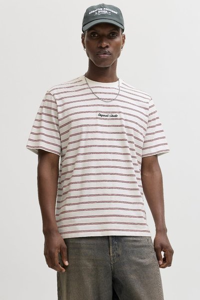 Jack & Jones Jack Jones Norrebro Strıpe Çizgili Relax Fit Erkek Tişört 12291021