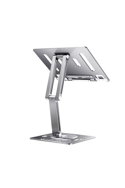 Oatsbasf Silver 360 Rotable Aluminium Laptop Stand Height Angle Adjustment Ta...