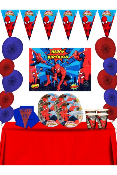 SPIDERMAN Spiderman Banner 32 People Birthday Party Supplies Ornaments Set