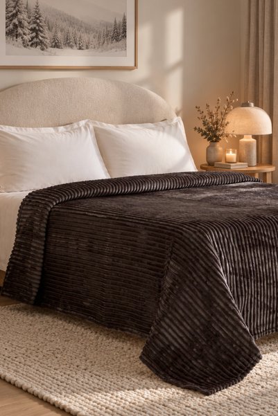 Karaca Home Joena Anthracite Single Blanket