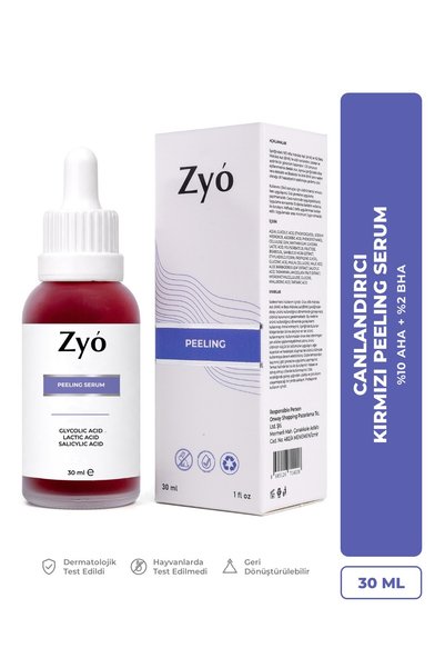 Zyo Aha 10% + Bha 2% Kırmızı Peeling Serum Cilt Tonu Eşitleyici Pürüzsüzleşti...