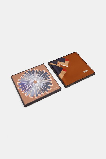 Vakko GEOMETRİK DESENLİ TWILL İPEK EŞARP