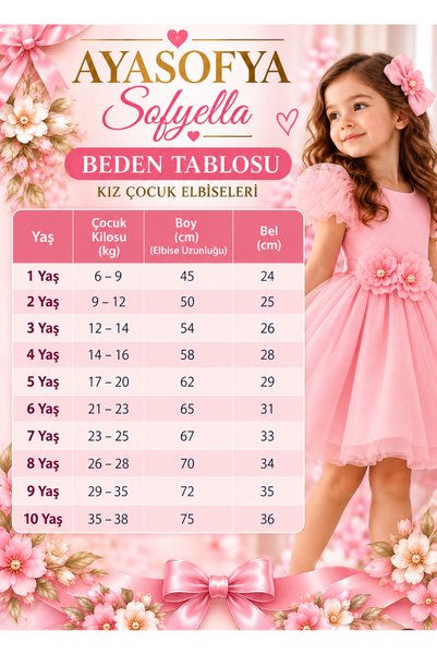 SOFYELLA Beyaz Çiçekli abiye elbise
