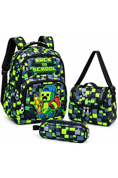 Harmela 3-Piece Set Waterproof Fabric Children's Primary School Bag Lightweig...