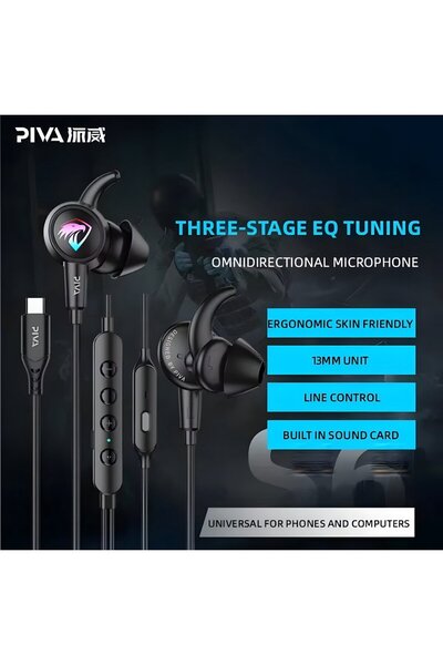 piva S6 FALCON GAMING ESPORTS KULAK İÇİ KULAKLIK TYPC GİRİŞ