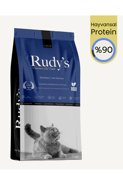 Rudy's Süper Premium Kısırlaştırılmış Kedi Maması Somonlu 15 Kg