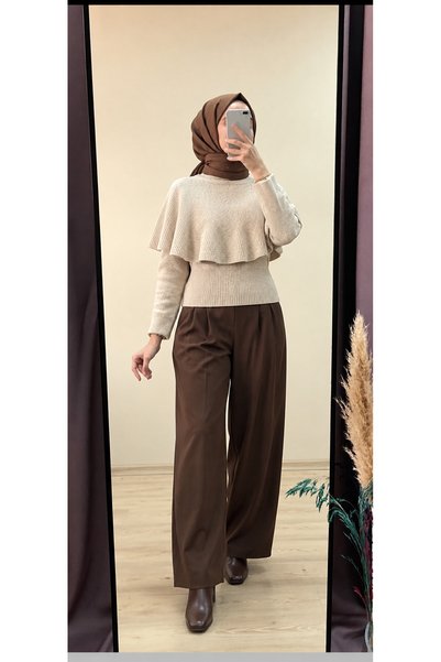 nursenaboutique Bolero Kazak Pelerin Detaylı Triko Krem