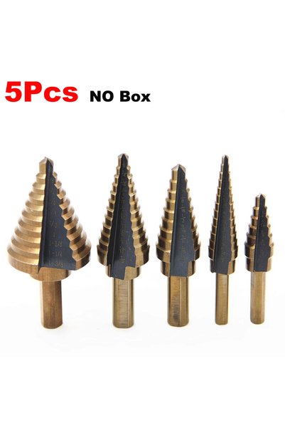 Choice 5Pcs No Box HSS 4241 Cobalt Multiple Hole 50 Sizes Step Drill Set Tool...