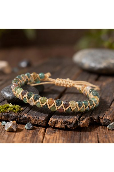 Choice 2 Bohemian Natural Stone Bracelet For Women Braided Rope Emperor Stone...