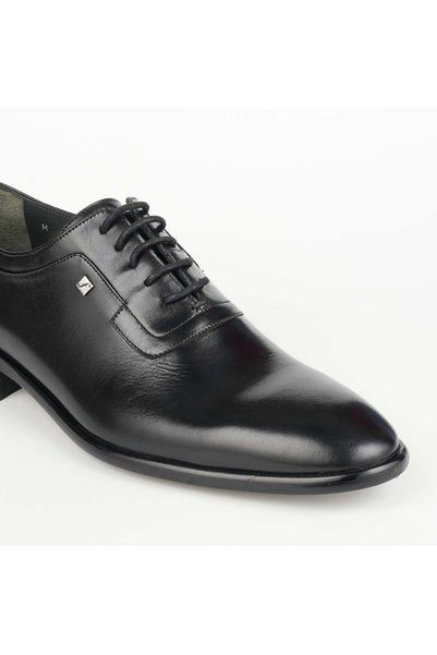 Fosco Black Genuine Leather Classic Men's Shoes 9592 114