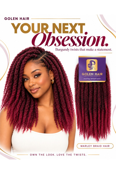 GOLEN Hair Marley Kinky Twist Hair B1 & BUG – Afro Marley Twist Hair Extensio...