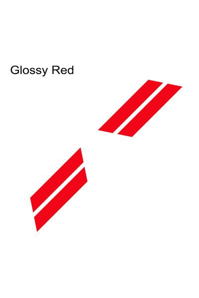 Choice6 Glossy Red Car Double Bar Hood Fender Mark Side For Ford Mustang GT50...