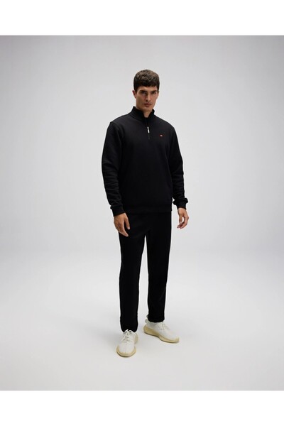 Ellesse EM580-BK Ανδρικό μαύρο φούτερ με μισό φερμουάρ
