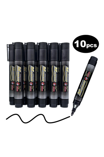 Choice 10pcs 10pcs Black Permanent Marker Pens – Quick Dry, Non-Fading, Ideal...