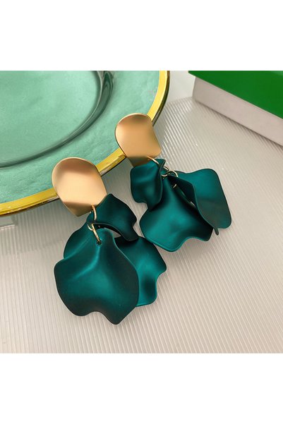 Choice green Stylish Multicolored Flower Earrings For Woman Delicate Petal Ta...