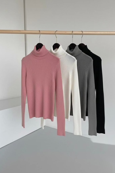 Buteks Set of 4 Thick Soft Textured Winter Cotton Turtleneck Slimfit High-Nec...