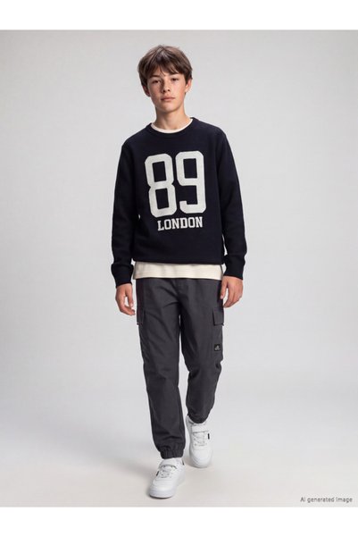 LC Waikiki Rmz Gi̇yi̇m Farkiyla Boys' Fleece-Lined Cargo Pants