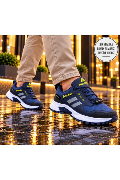 Generic Brand Unisex Waterproof Poly Sole Sports Shoes-Navy Blue