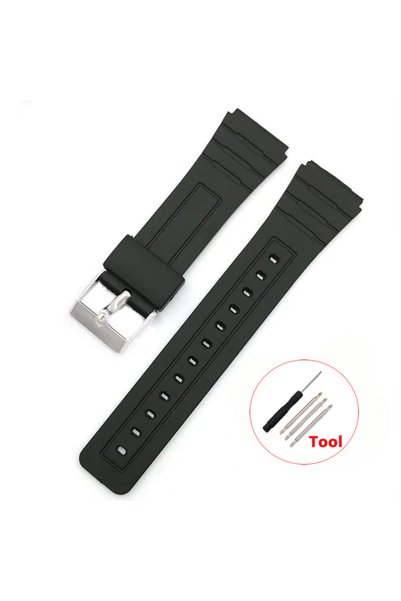 Choice 18mm Black-silver 12/14/16/18/20/22mm Silicone Strap for W800H A158/16...