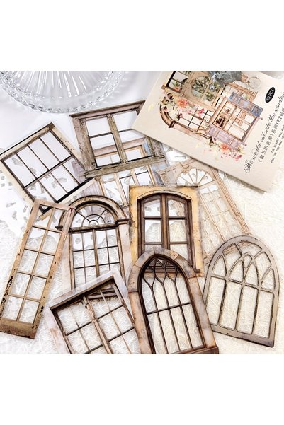 Choice3 F JIANQI 11 Pcs/Pack Retro Gate Stickers Decorative Scrapbooking Coll...
