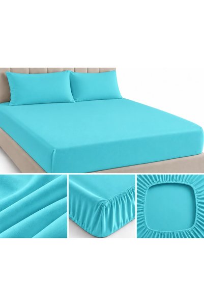 Ralex Set husă pat și fețe perne tricot jerse bumbac 100%, pentru saltea de 1...